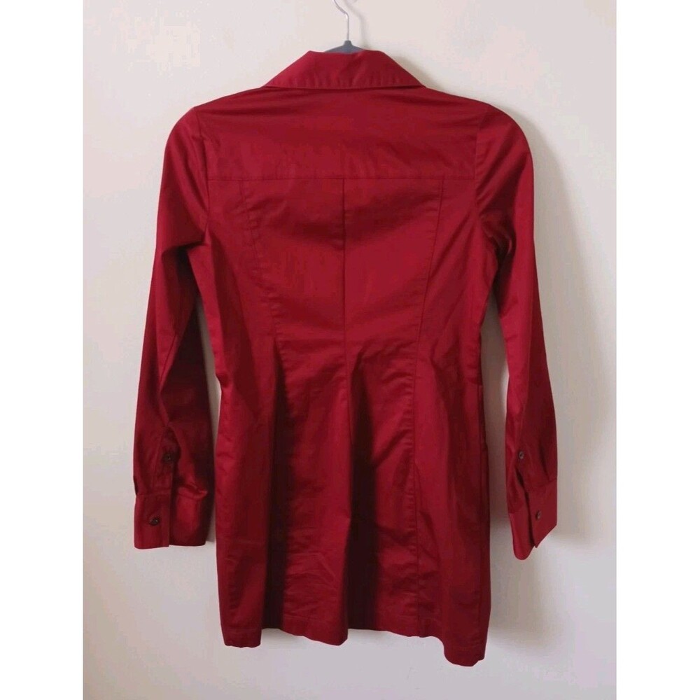 Old Navy Womens Red Long‎ Sleeve Button Front Shirt Pockets Size 2XS